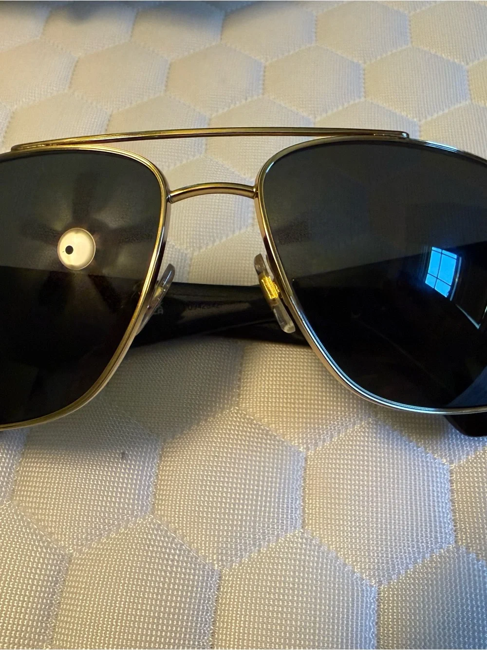 Versace Gold and Black Men's Polarized Sunglasses